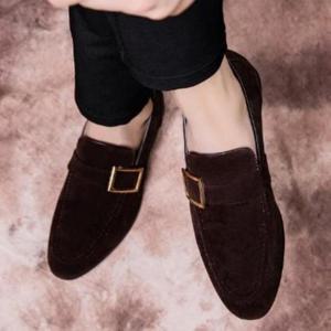 [다잇템]남성 단화 베이직 골드버클 세무 낮은굽 (42326616A)