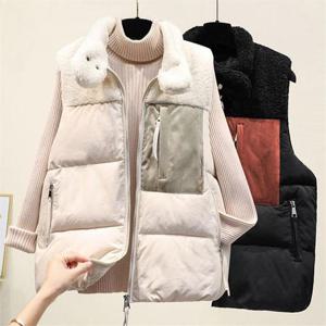 [강물처럼]빅사이즈사랑해요 A823L008 배색포켓울패딩조끼 SK (5