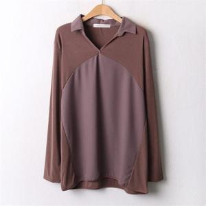 [강물처럼]아이우먼 루즈쉬폰배색카라티 BNA744M009 빅사이즈 (5