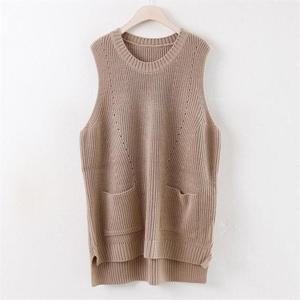 [강물처럼]아이우먼 모카 언발 라운드 조끼 EBw093M009 빅사이즈