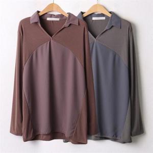 [강물처럼]위쉬몰 BN 크레이프배색카라셔츠(A744H009) 빅사이즈