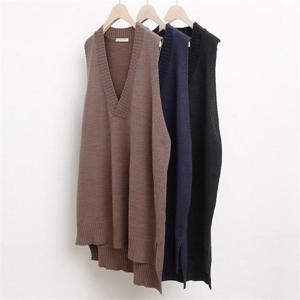 [강물처럼]빅사이즈사랑해요 w120L009 여유 브이 니트 베스트 RM