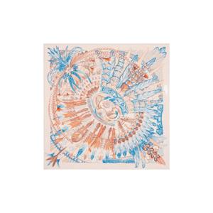 에르메스 단스 패시픽 스카프 90 로즈 떼 블루 아브리꼬 H003572S12