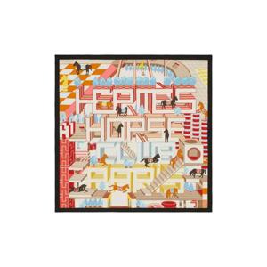 에르메스 홀스 클럽 디테일 스카프 45 누아 베쥬 꼬라이유 H893990S05