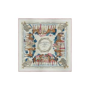 에르메스 에키프망 아 슈발 쉬르 렐레강스 스카프 70 실크   그리 뻬를르 브아즈 드 로즈 아르두아즈 H984349S03