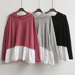 [강물처럼]빅사이즈사랑해요 B007L009 진주샤베트긴팔후드티 IL