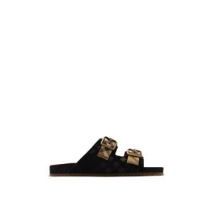 버버리 얼친 체크 스웨이드 샌들 8118615