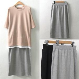 [강물처럼]밴딩트레이닝스커트(XX52C24) 빅사이즈여성의류 중년