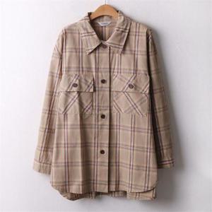 [강물처럼]아이우먼 클래식체크오버셔츠 LYA719M009 빅사이즈 (5