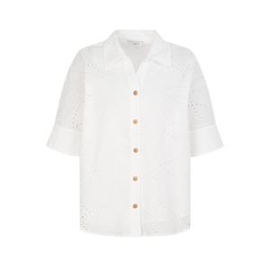 헤지스 여성 26SS 아일렛 블라우스 화이트 HSSH6B402WT