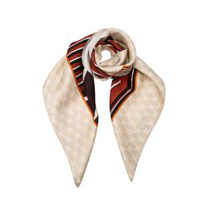 [헤지스ACC][백화점BEST] HISC6E608I2_여성 베이지 로고프린트 실크 스카프