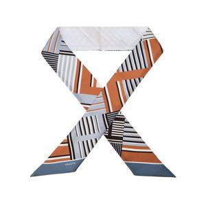 [헤지스ACC][스카프추천]HISC6E671B2_여성 블루 로고프린트 실크 스카프