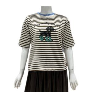 [나인스텝]스트라이프 프린팅 반팔티셔츠N26NT6205