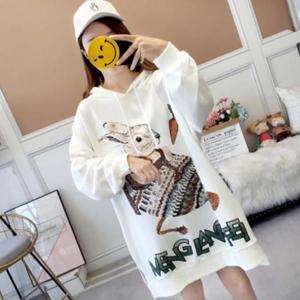 [리더스][리더스] 홈웨어 이지웨어 롱기장 후드티 화이트 연블루