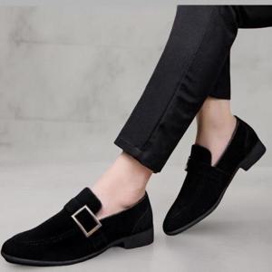 [다잇템]남성 로우힐 골드버클 단화 세무 베이직 신발 (42298373