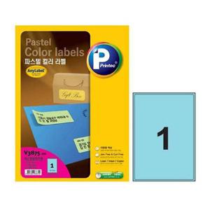라벨지 파스텔 컬러 V3875 연파랑 A4 100매 프린텍