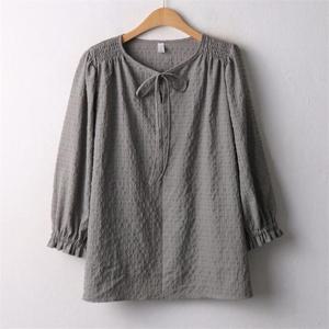 [강물처럼]아이우먼 내추럴엠보블라우스 DBA375M008 빅사이즈 (5