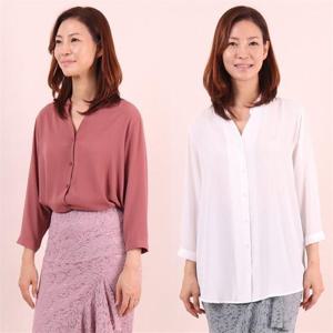 [강물처럼]아이우먼 트임넥쉬폰블라우스 WW6436M008 빅사이즈 (5