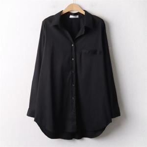 [강물처럼]아이우먼 스판면포켓롱남방 IRA383M008 빅사이즈 (591