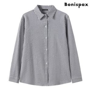[보니스팍스]스트라이프 시어서커 긴팔 셔츠 (XQ1BA014L0)