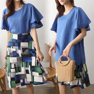 [강물처럼]위쉬몰 BQ 린넨날개소매반팔티(A666H008) 빅사이즈 (5