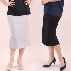 [강물처럼]빅사이즈사랑해요 5224L008 트임 면 밴딩 스커트 WW (