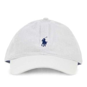 랄프로렌 로고 자수 리넨 베이스볼 캡 710A13277 001