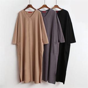 [강물처럼]빅사이즈사랑해요 A688L008 브이넥패치트임원피스 GR