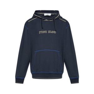 라프리마 스톤아일랜드 60678 브러쉬드 코튼 플리스 후드 Sweatshir 791560678 V0020