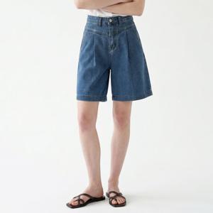 [포커스][77까지] 절개 포인트 핀턱 5부 데님 팬츠 PBVFF6M1PT7151