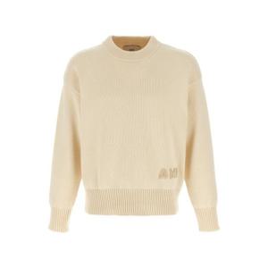 라프리마 베이지 코튼 아미 자수 크루넥 스웨터 HKS163 KN0063 136