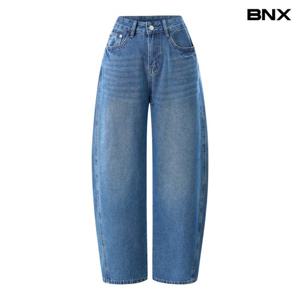 [BNX]데님 워싱 벨티드 와이드 롱 팬츠 (BY2PT002L0)