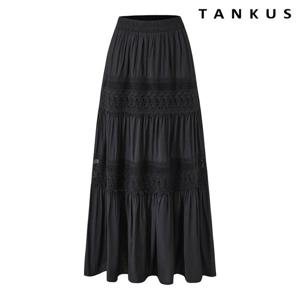 [탱커스]레이스 허리 밴딩 캉캉 롱 스커트 (TY2SK005L0)