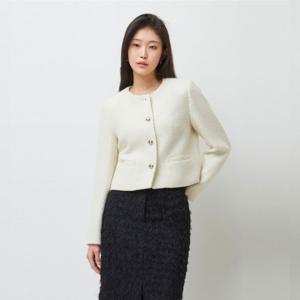 [시슬리]라운드 넥 트위드 재킷 SAJK71611