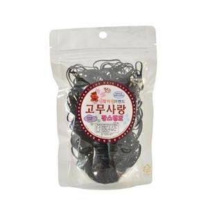 장스 지퍼 우레탄 헤어밴드 검정