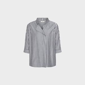 캐리스노트 루즈핏 5부 소매 스트라이프 셔츠 (CN4MBL004LB)