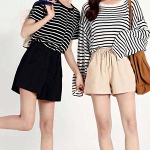 여자 여름 밴딩 반바지 캐주얼 외출 코디 패션 팬츠