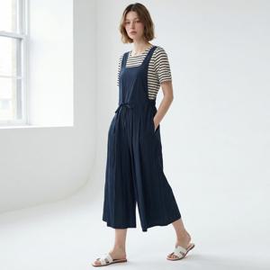 [포커스]스퀘어 백 포인트 핀턱 멜빵 팬츠 PBVFF6M1PT7141