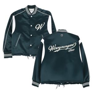 우영미 그린 로고 베이스볼 남성 자켓 W261JP03907F