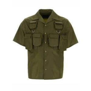 라프리마 프라다 쇼트 슬리브 리나일론 셔츠 SC768 1WQ8 F0466