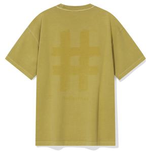 스탬프 해시태그 가먼트 다잉 티셔츠 머스타드_BA262TS004MS