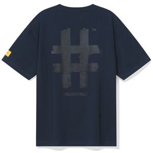 스탬프 해시태그 오버핏 반팔티(차콜)_BA262TS005CH