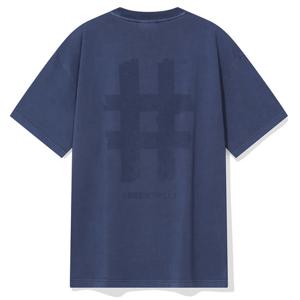 스탬프 해시태그 가먼트 다잉 티셔츠 네이비_BA262TS004NV