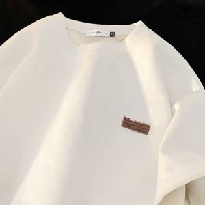 남성 스웨이드 피치 반팔티 오버핏 무지 라운드넥 반팔 티셔츠 WI073T