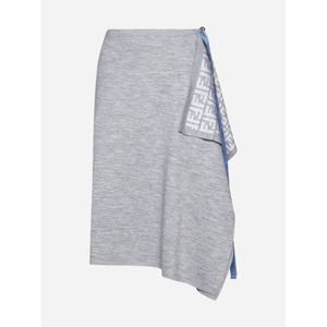 라프리마 펜디 FF 모티프 울 스커트 FZQ706 ANER F0TAZ