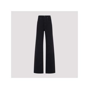 라프리마 생로랑 블랙 데님 V 웨이스트 롱 배기 진 823600 Y29WA 1294