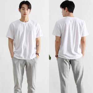 [리더스][리더스] 남자 쿨론소재 무더위 쾌적 반팔라운드티셔츠