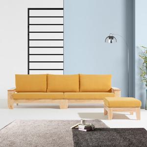 [더젠] 로시아 오코텍스 원목소파세트(4인용/스툴포함)