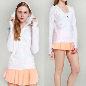 [리더스][리더스] 여성 수영장 레쉬가드 후드 집업자켓 화이트 (