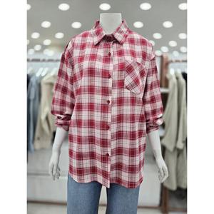 [ab.f.z]앞뒤 언발 루즈핏 체크 롱셔츠( AFA5NB36G )_DJ